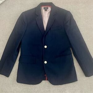 Crewcuts Thompson Wool Blend Blazer Jacket Size 10 Navy Blue J Crew